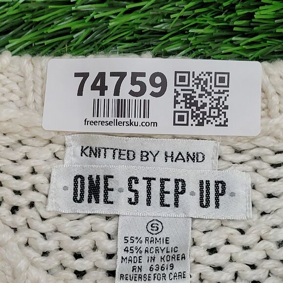 Vintage 90s Knitwear Sweater Womens Small 19x23 Ivory - Picture 8 of 15